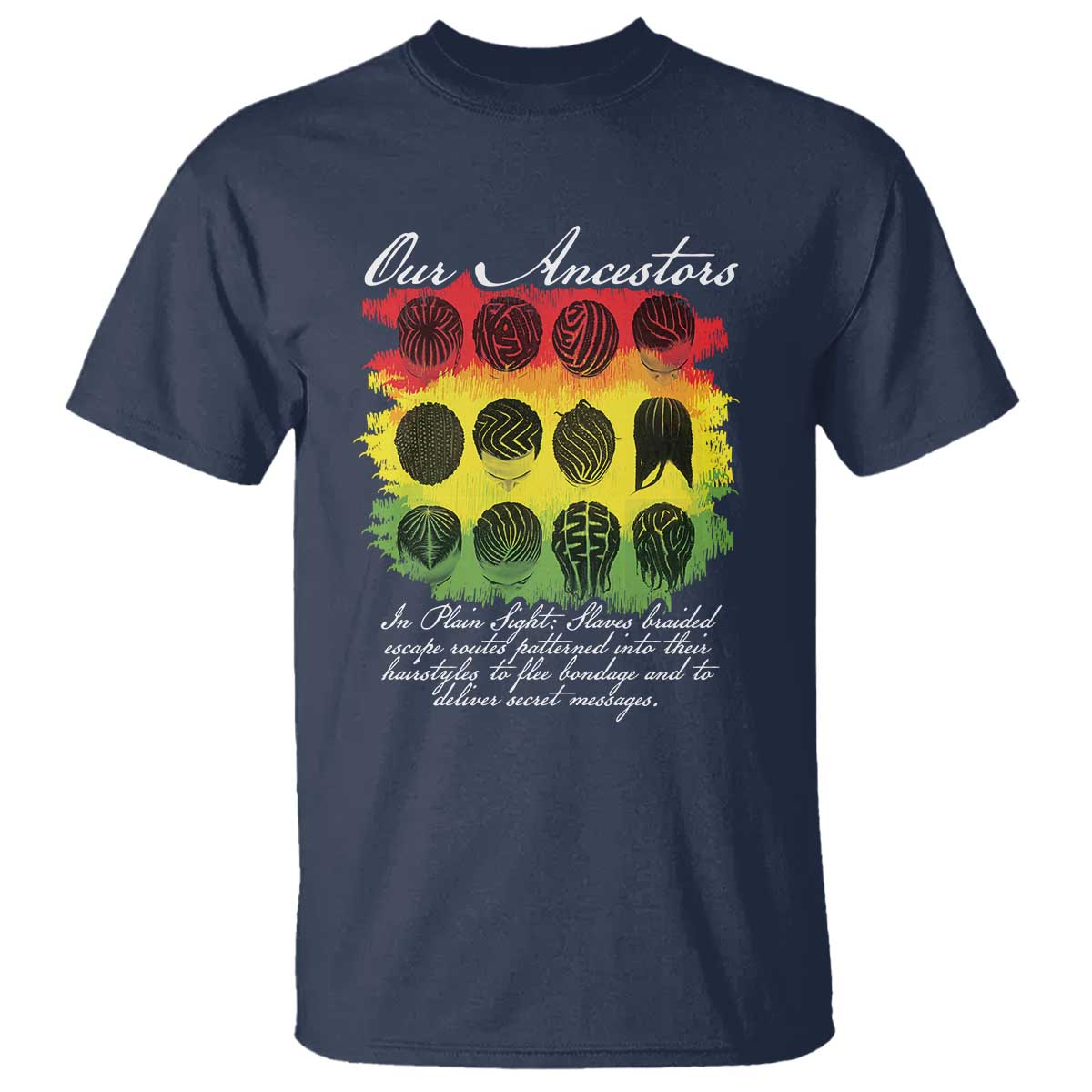 Black History T Shirt Our Ancestors Escape Routes Braids