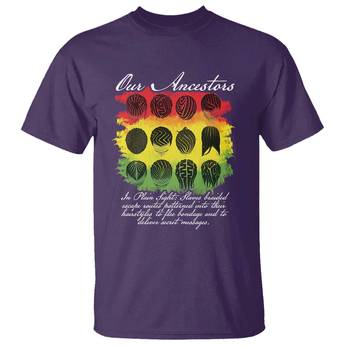Black History T Shirt Our Ancestors Escape Routes Braids
