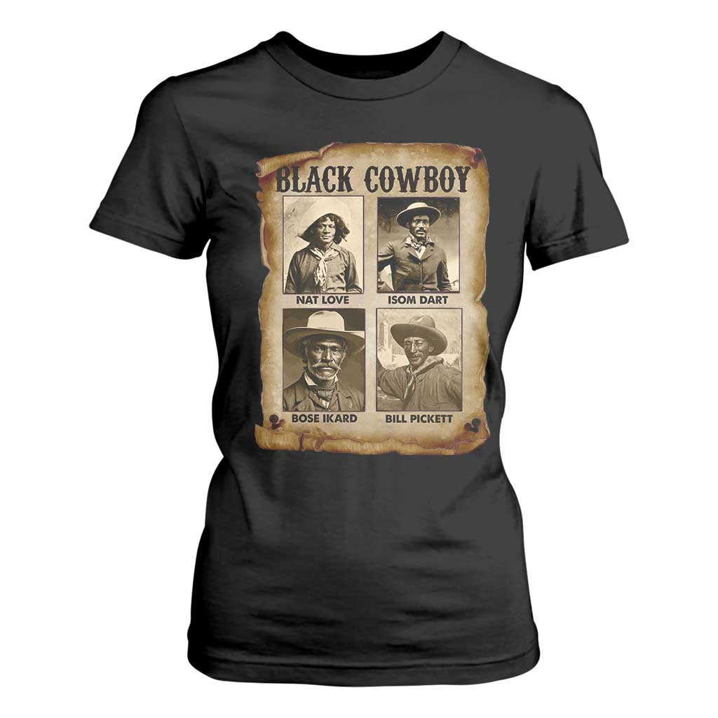 Black Cowboy T Shirt For Women African American Legendary Cowboys Black History