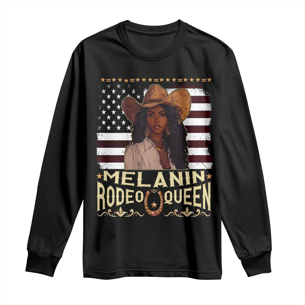 Black Cowgirl Long Sleeve Shirt Melanin Rodeo Queen