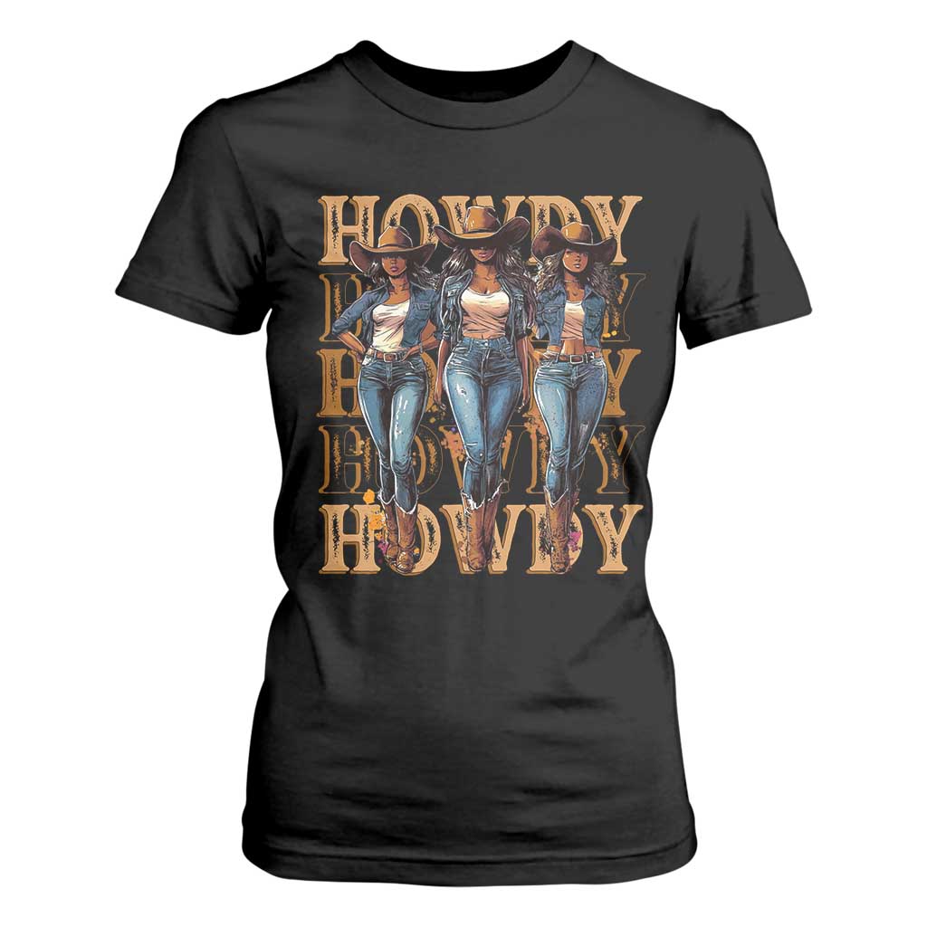 Black Cowgirl T Shirt For Women Howdy Melanin Rodeo Queen