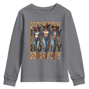 Black Cowgirl Youth Sweatshirt Howdy Melanin Rodeo Queen