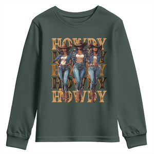 Black Cowgirl Youth Sweatshirt Howdy Melanin Rodeo Queen