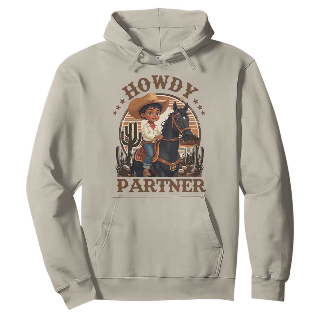 Black Cowboy Hoodie Howdy Partner Black History Month