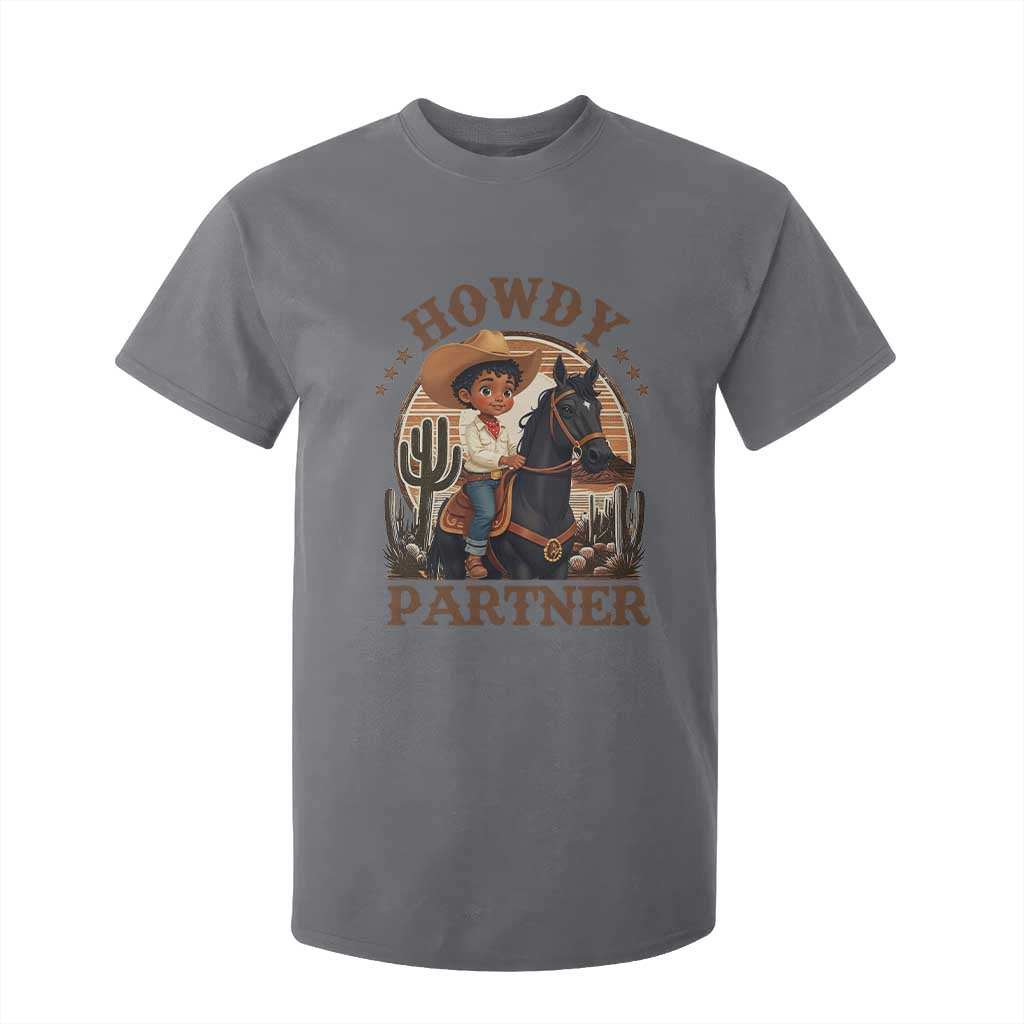 Black Cowboy T Shirt For Kid Howdy Partner Black History Month