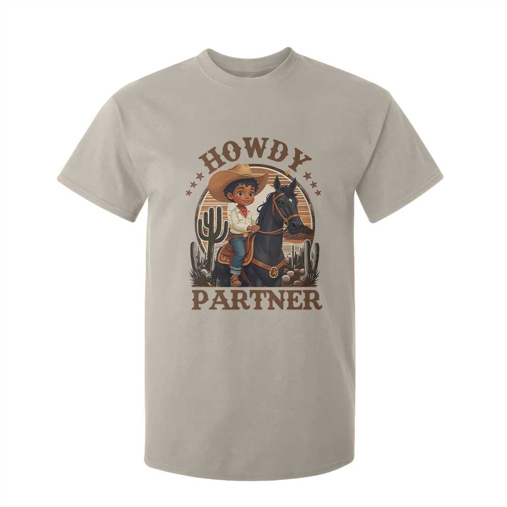 Black Cowboy T Shirt For Kid Howdy Partner Black History Month