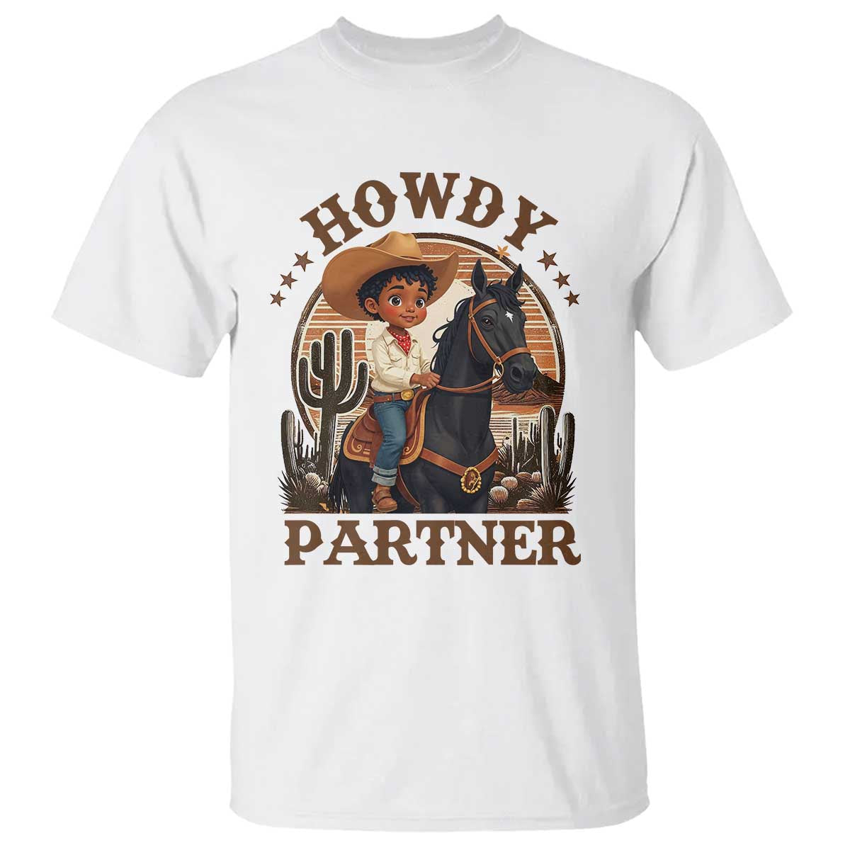 Black Cowboy T Shirt Howdy Partner Black History Month