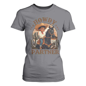 Black Cowboy T Shirt For Women Howdy Partner Black History Month