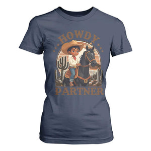 Black Cowboy T Shirt For Women Howdy Partner Black History Month