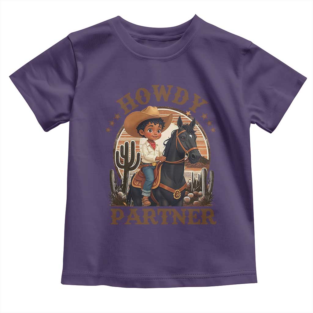 Black Cowboy Toddler T Shirt Howdy Partner Black History Month