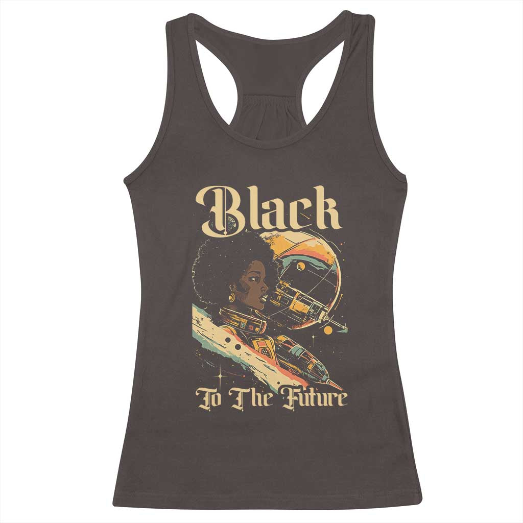 African American Afrofuturism Racerback Tank Top Black To The Future