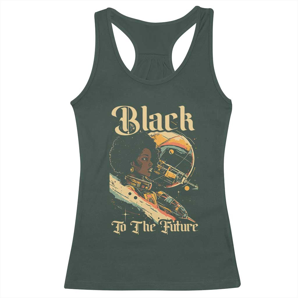 African American Afrofuturism Racerback Tank Top Black To The Future