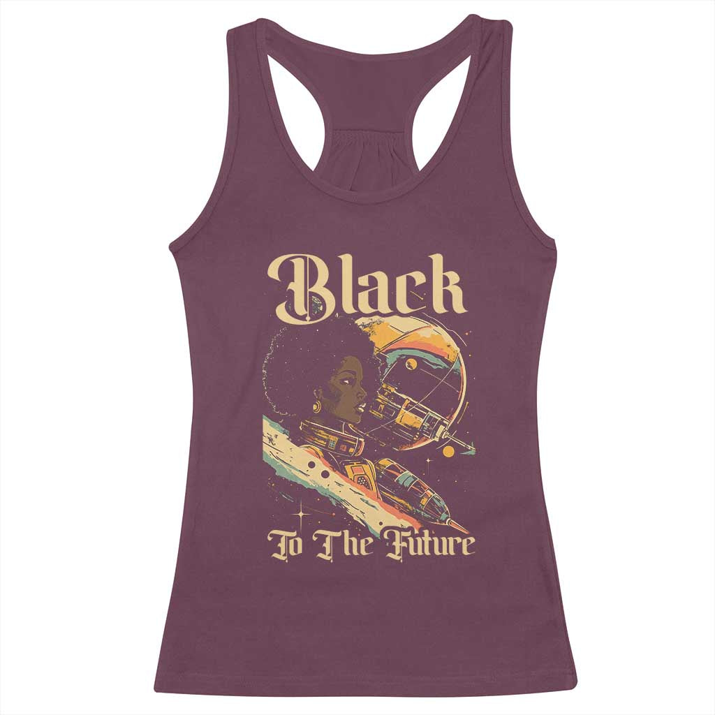 African American Afrofuturism Racerback Tank Top Black To The Future