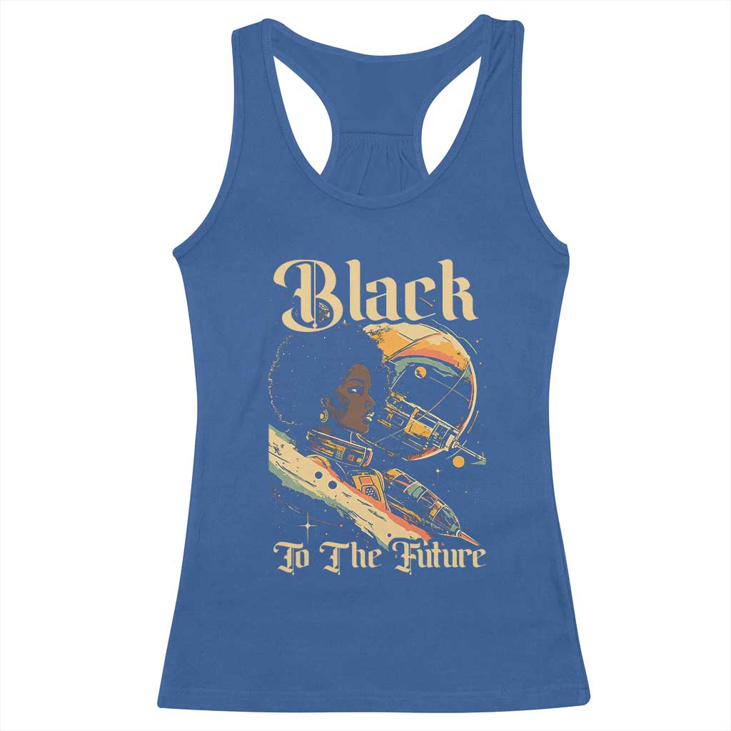 African American Afrofuturism Racerback Tank Top Black To The Future