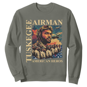 Tuskegee Airman Sweatshirt American Heroes US Pilots Black History