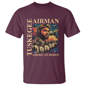 Tuskegee Airman T Shirt American Heroes US Pilots Black History