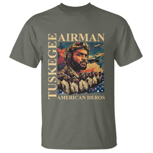 Tuskegee Airman T Shirt American Heroes US Pilots Black History