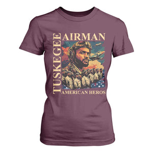 Tuskegee Airman T Shirt For Women American Heroes US Pilots Black History