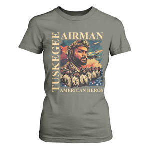 Tuskegee Airman T Shirt For Women American Heroes US Pilots Black History