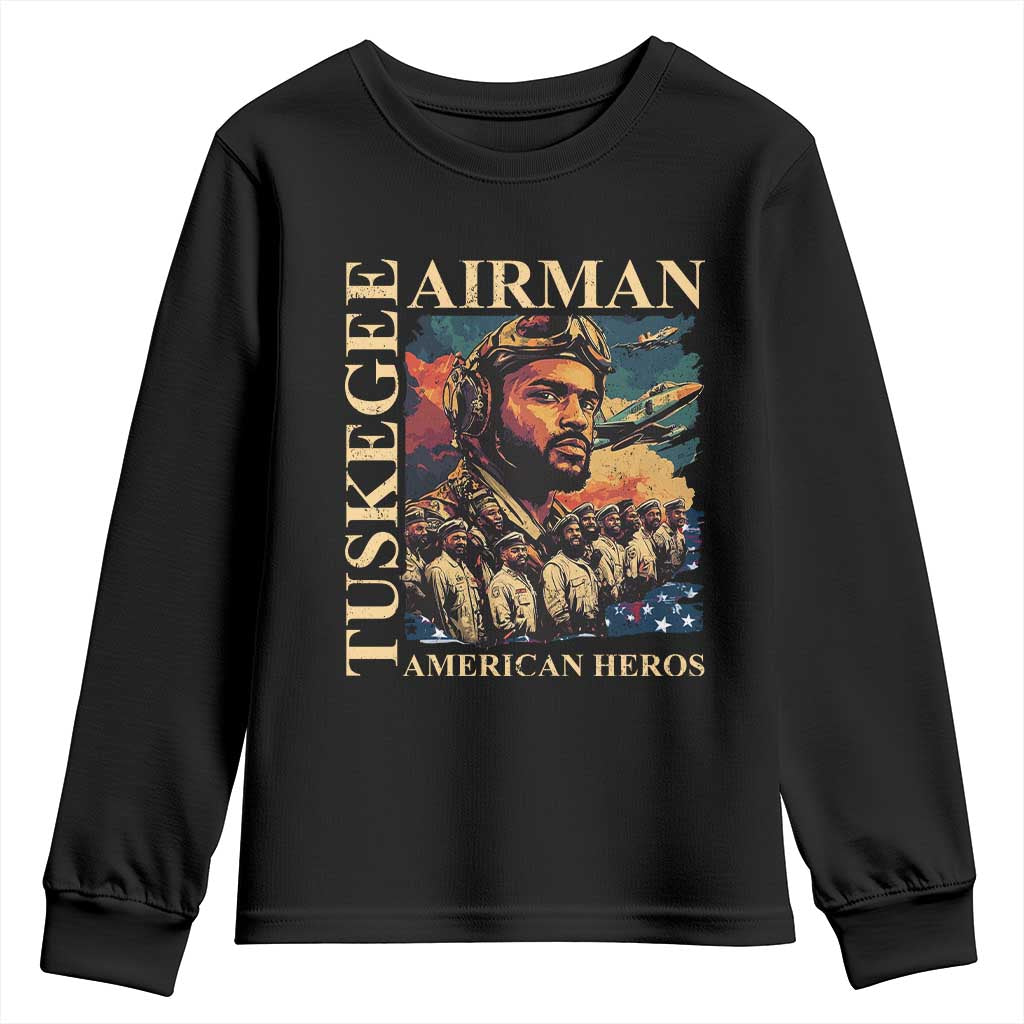 Tuskegee Airman Youth Sweatshirt American Heroes US Pilots Black History