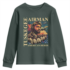 Tuskegee Airman Youth Sweatshirt American Heroes US Pilots Black History