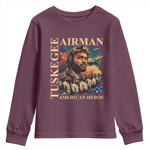 Tuskegee Airman Youth Sweatshirt American Heroes US Pilots Black History