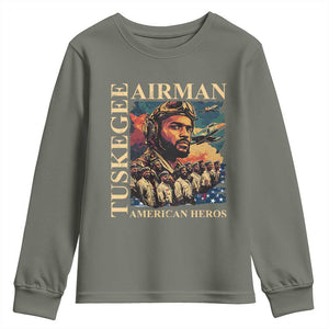 Tuskegee Airman Youth Sweatshirt American Heroes US Pilots Black History