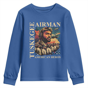 Tuskegee Airman Youth Sweatshirt American Heroes US Pilots Black History