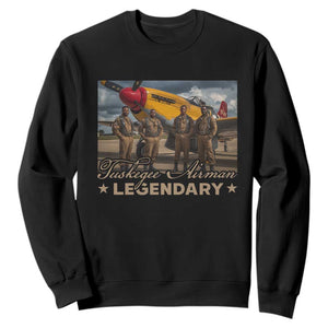 Tuskegee Airman Sweatshirt Legendary US Pilots Black History