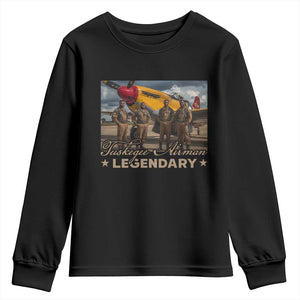 Tuskegee Airman Youth Sweatshirt Legendary US Pilots Black History