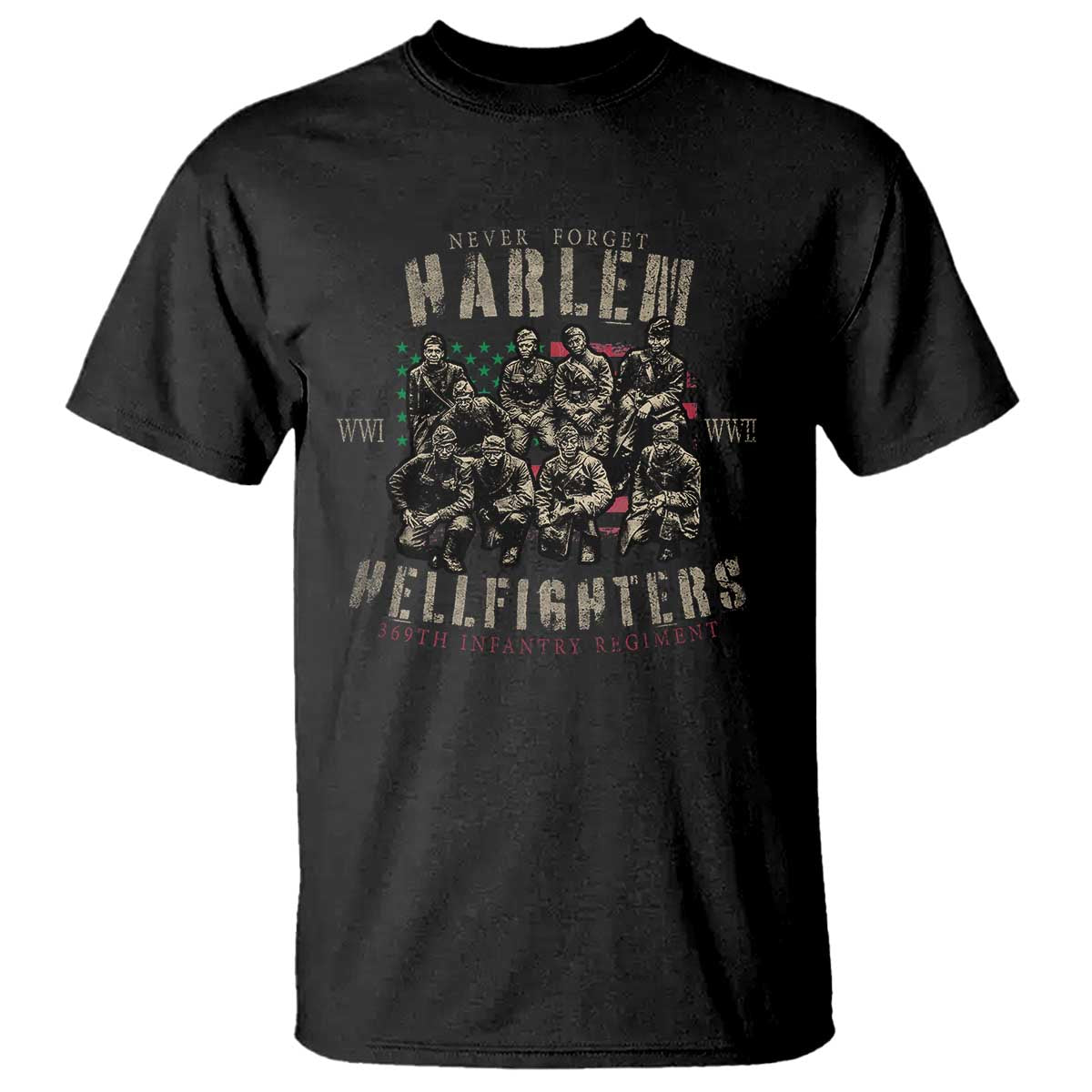 Harlem Hellfighters T Shirt American Military Soldiers Black History