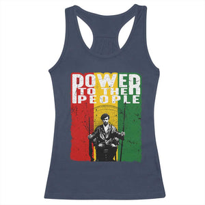 Black Panther Party Huey P. Newton Racerback Tank Top Power To The People