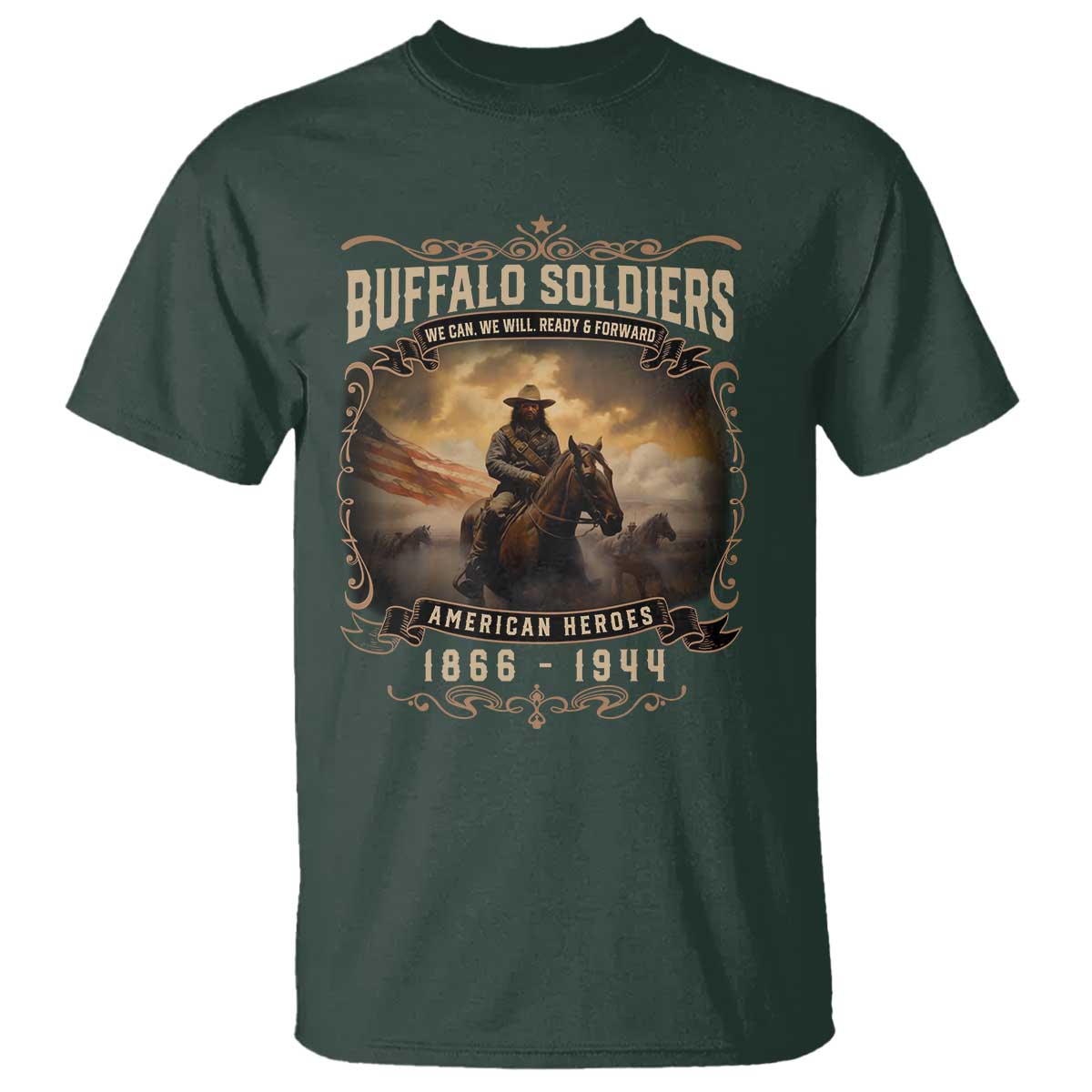 Buffalo Soldiers T Shirt American Heros Cavalry Black History