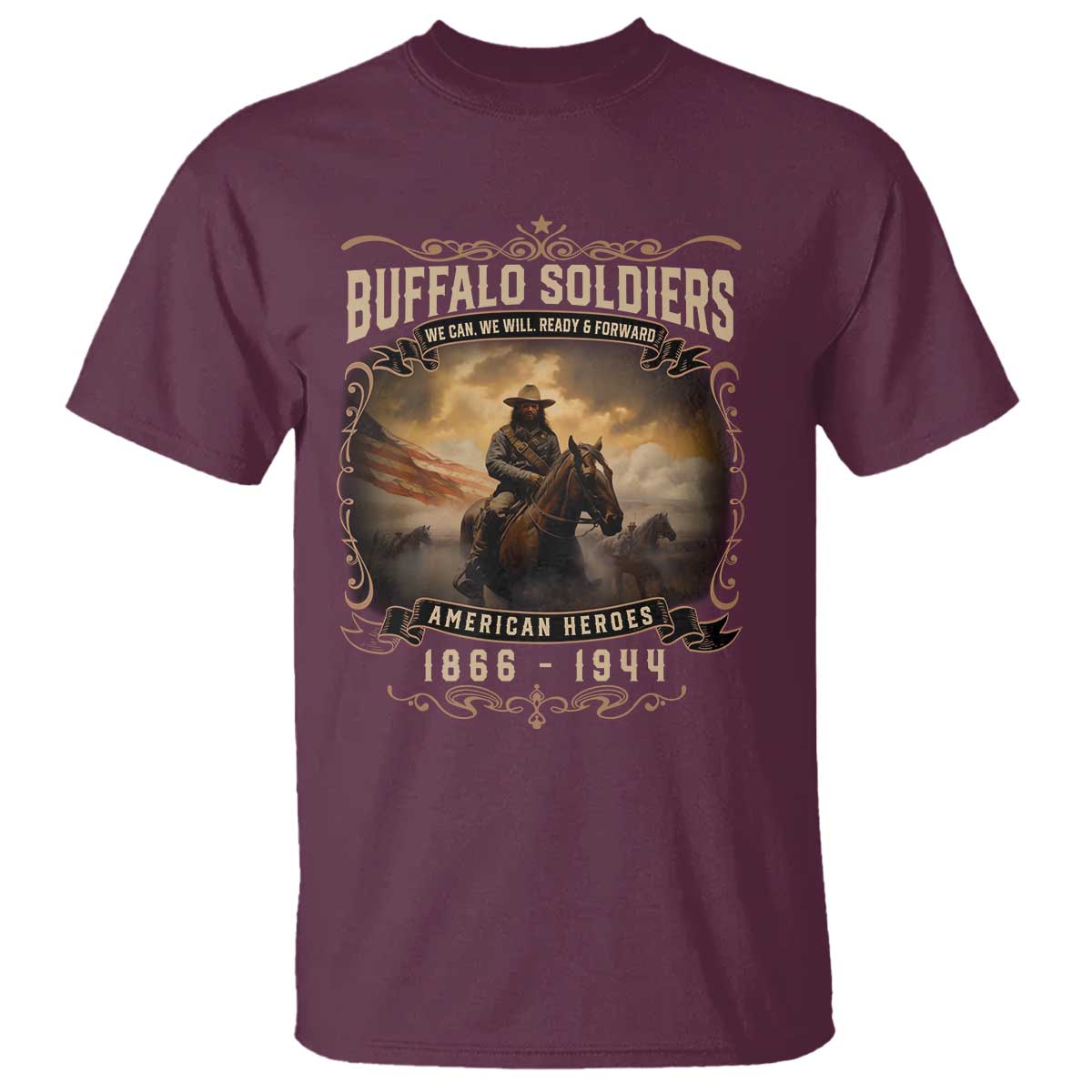 Buffalo Soldiers T Shirt American Heros Cavalry Black History