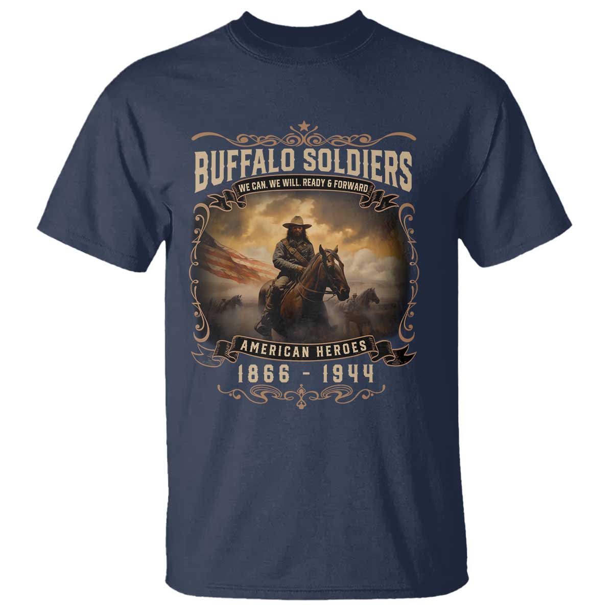 Buffalo Soldiers T Shirt American Heros Cavalry Black History