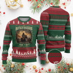 Buffalo Soldiers Ugly Christmas Sweater American Heros Cavalry Black History
