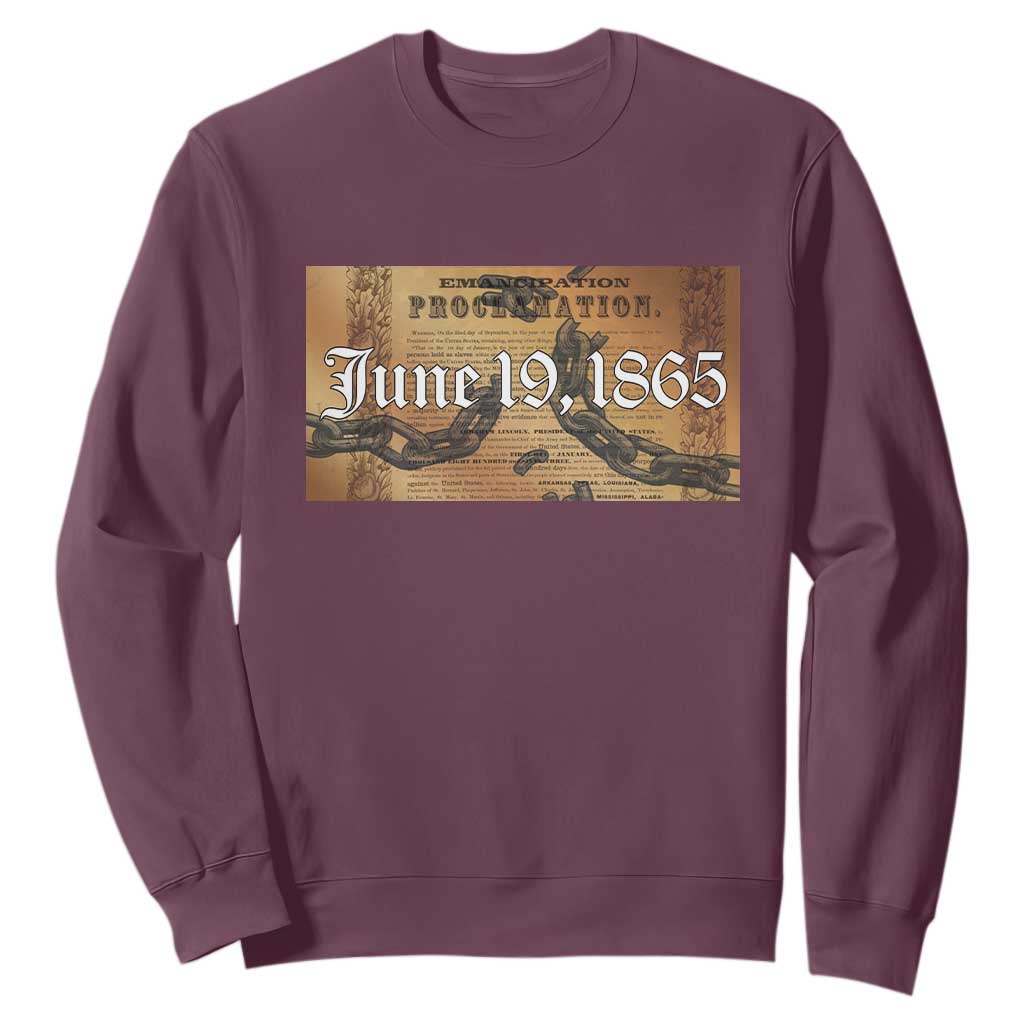 Juneteenth Emancipation Proclamation End of Slavery Sweatshirt Black Freedom History