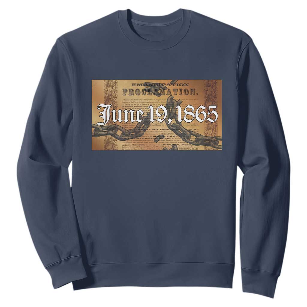 Juneteenth Emancipation Proclamation End of Slavery Sweatshirt Black Freedom History