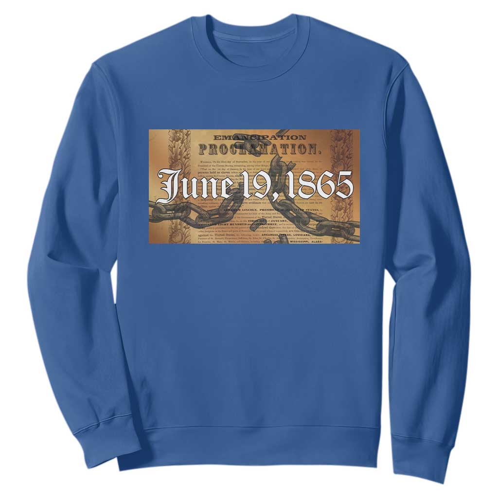 Juneteenth Emancipation Proclamation End of Slavery Sweatshirt Black Freedom History