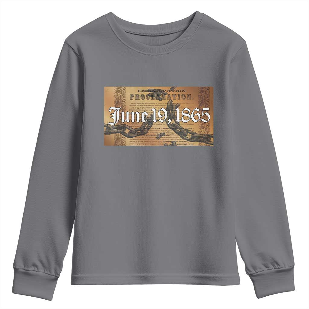 Juneteenth Emancipation Proclamation End of Slavery Youth Sweatshirt Black Freedom History