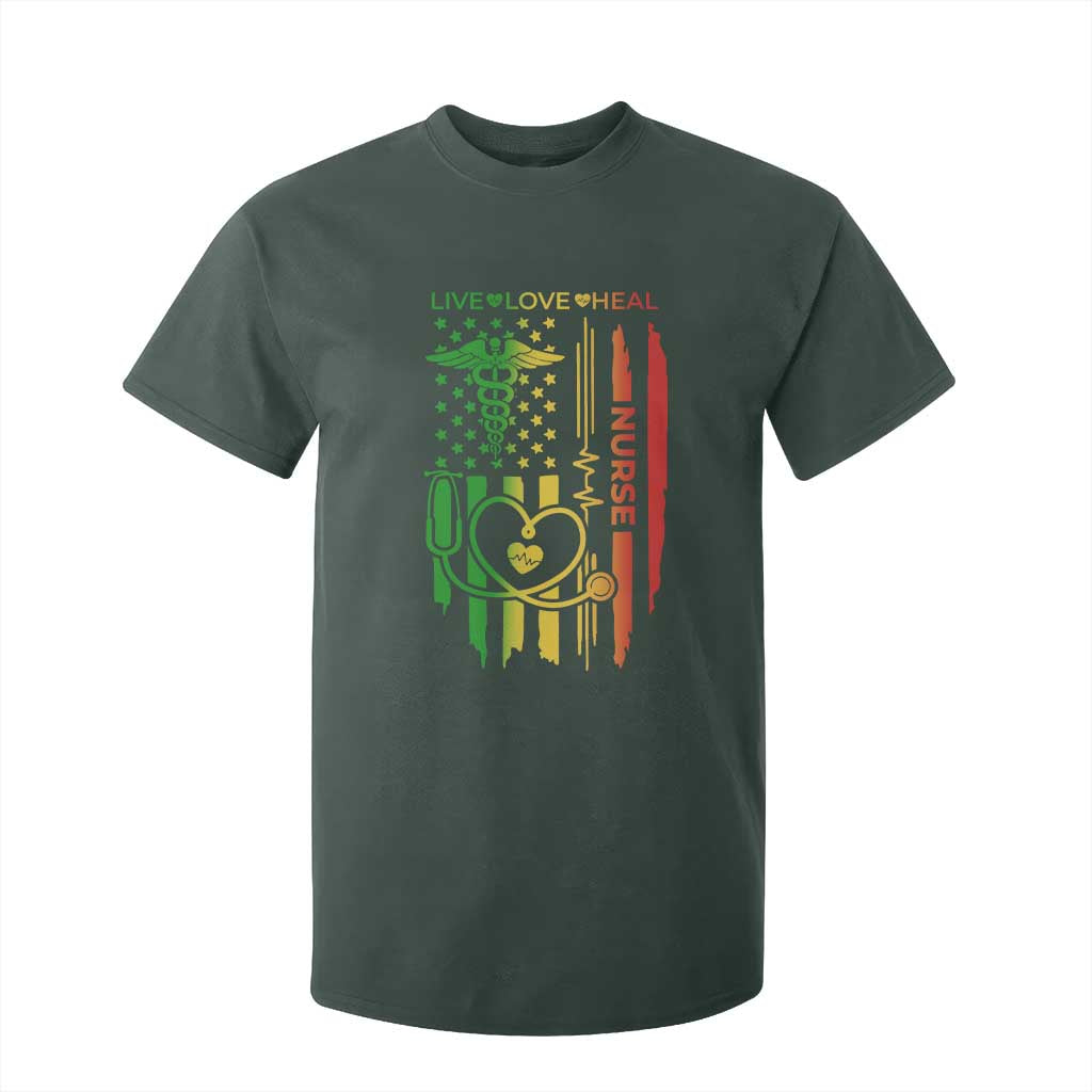 Black Nurse T Shirt For Kid American Flag Proud Afro African Women Melanin Pride