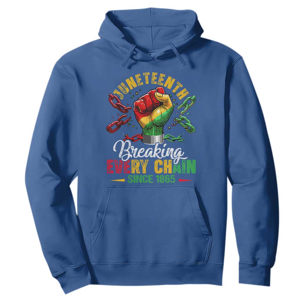 Breaking Every Chain Since 1865 Juneteenth Hoodie Celebrating Black Freedom