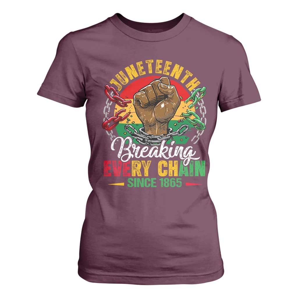 Juneteenth Breaking Every Chain Since 1865 T Shirt For Women Retro Vintage