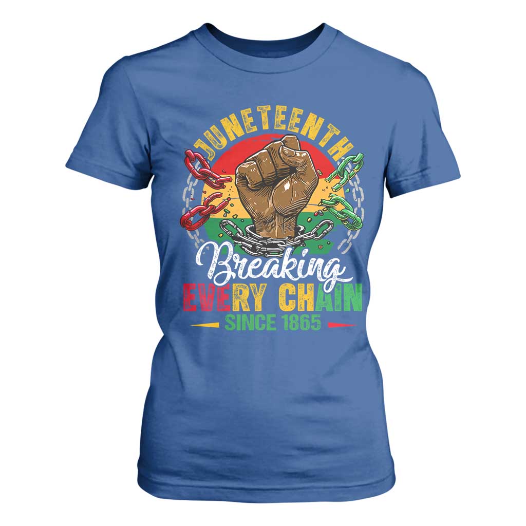 Juneteenth Breaking Every Chain Since 1865 T Shirt For Women Retro Vintage