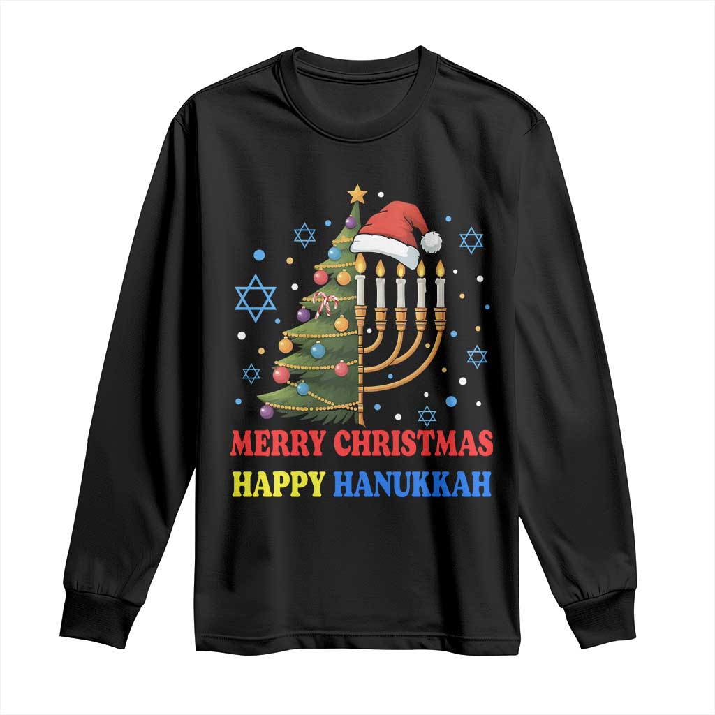 Merry Chrismukkah Happy Christmas Hanukkah Long Sleeve Shirt - African Pride