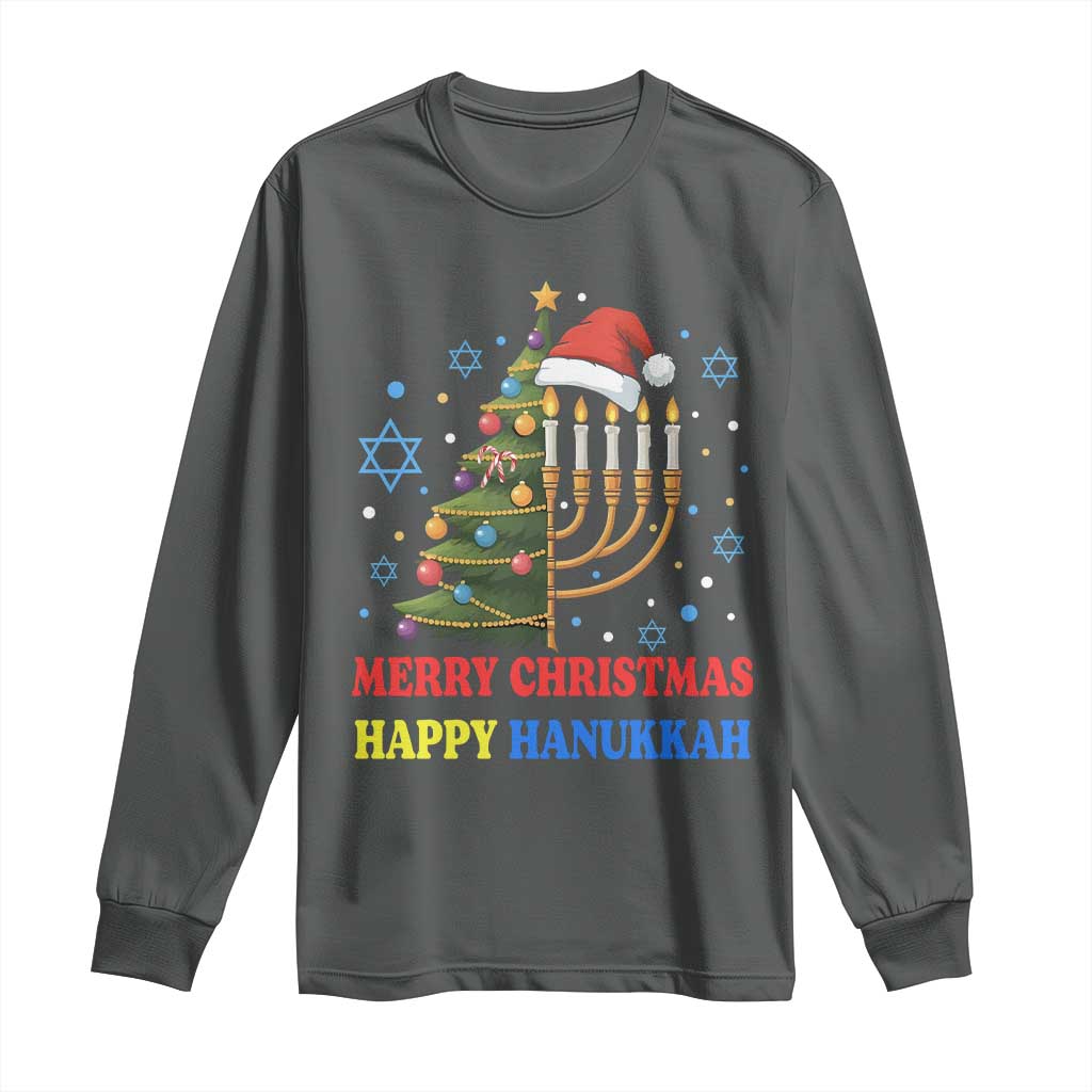 Merry Chrismukkah Happy Christmas Hanukkah Long Sleeve Shirt - African Pride