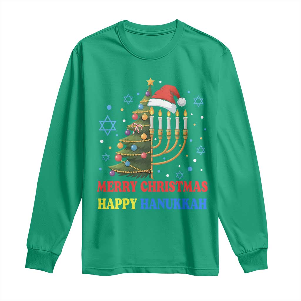 Merry Chrismukkah Happy Christmas Hanukkah Long Sleeve Shirt - African Pride