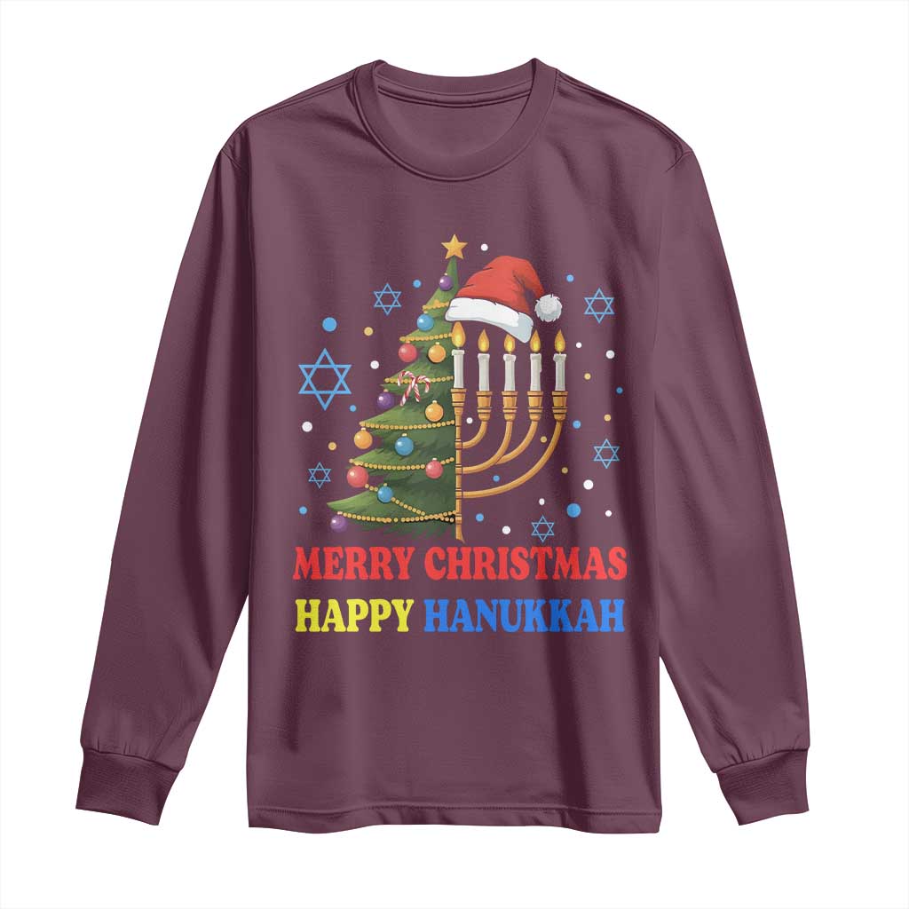 Merry Chrismukkah Happy Christmas Hanukkah Long Sleeve Shirt - African Pride