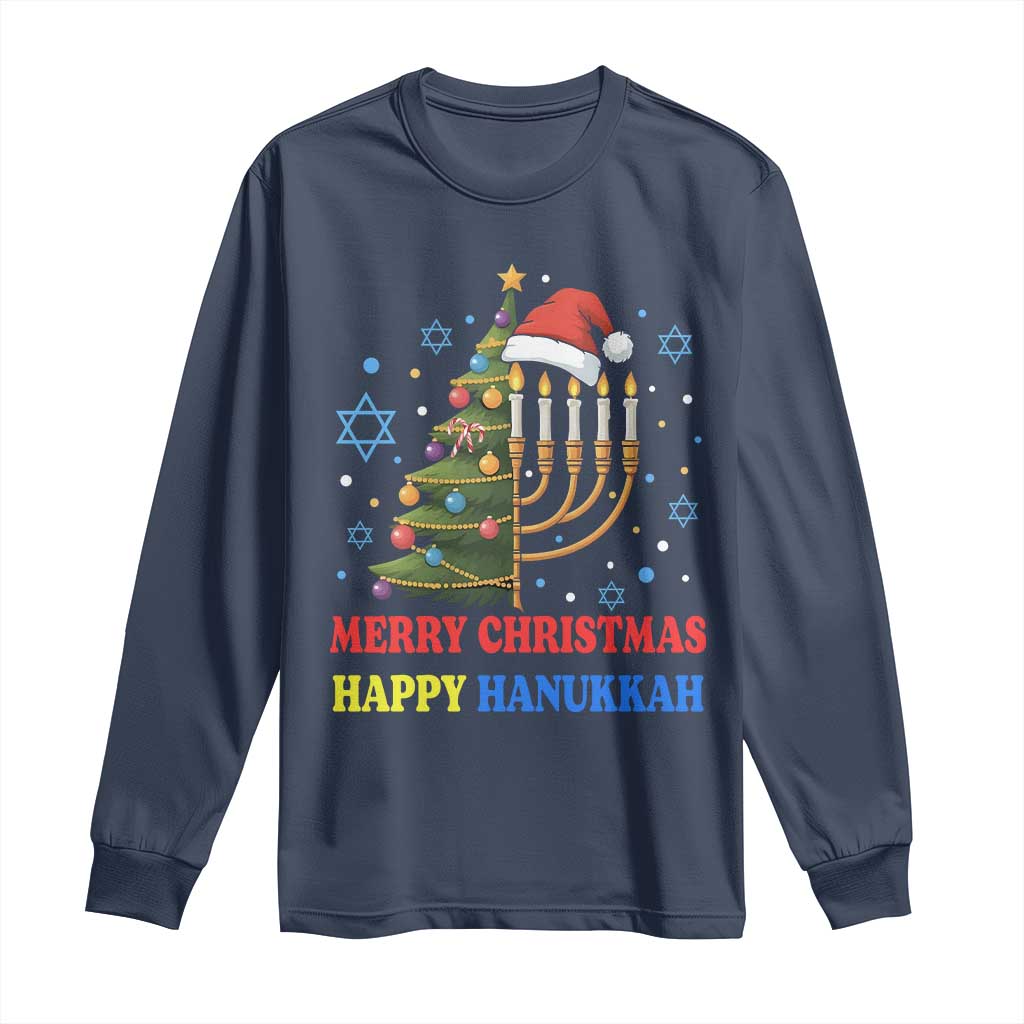 Merry Chrismukkah Happy Christmas Hanukkah Long Sleeve Shirt - African Pride
