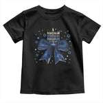 Happy Hanukkah Toddler T Shirt Coquette Hanukkah Bow Jewish Menorah - African Pride